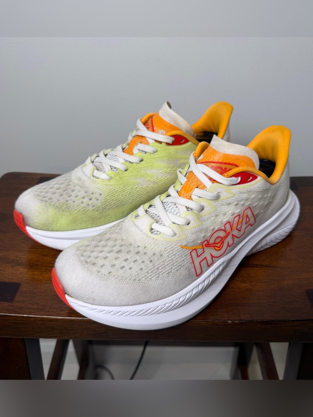 HOKA Mach 6 Women’s Size 7.5 White Lettuce Running Shoes 1147810-WLT